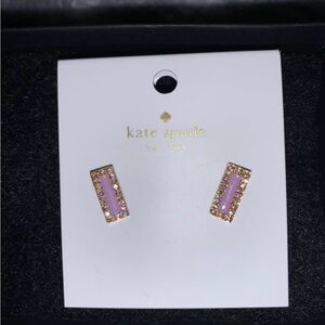 Kate Spade Lavender and Gold Rectangular Earrings